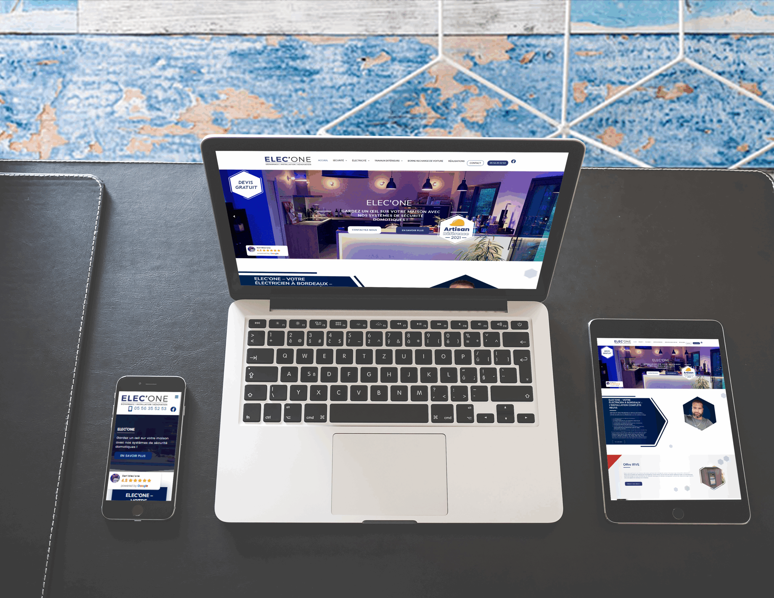 Elec One Electricien Arcachon Mandala Bird Mockup